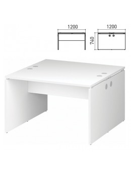 Стол письменный 2-МЕСТНЫЙ 'Профит', 1200х1200х740 мм, белый (КОМПЛЕКТ)