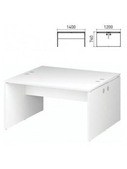 Стол письменный 2-МЕСТНЫЙ 'Профит', 1400х1200х740 мм, белый (КОМПЛЕКТ)