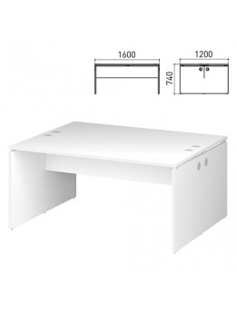 Стол письменный 2-МЕСТНЫЙ 'Профит', 1600х1200х740 мм, белый (КОМПЛЕКТ)
