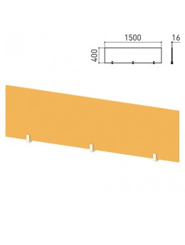 Экран-перегородка 'Профит', 1500х16х400 мм, оранжевый (КОМПЛЕКТ)