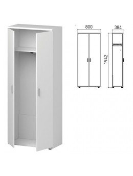 Шкаф для одежды 'Профит', 800х384х1942 мм, белый (КОМПЛЕКТ)