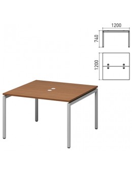 Стол письменный 2-МЕСТНЫЙ на металлокаркасе 'Кубика', 1200х1200х740 мм, орех онтарио (КОМПЛЕКТ)