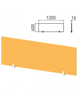 Экран-перегородка 'Кубика', 1200х16х400 мм, оранжевый (КОМПЛЕКТ)