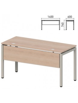 Стол письменный на металлокаркасе 'Кубика', 1400х600х740 мм, царга, ясень альтера (КОМПЛЕКТ)