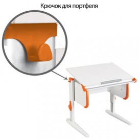 Стол-парта регулируемый 'ДЭМИ' СУТ.24, 750х610х530-815 мм, белый/оранжевый (КОМПЛЕКТ)