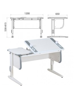 Стол-парта регулируемый 'ДЭМИ' СУТ.31, 1200х650х530-815 мм, белый/серый (КОМПЛЕКТ)