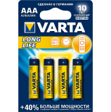 Батарейки VARTA LONGLIFE AAA бл. 4 (рус.)
