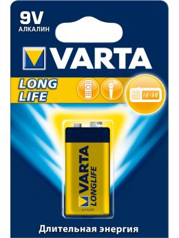 Батарейки VARTA LONGLIFE 9V бл. 1 (рус.)